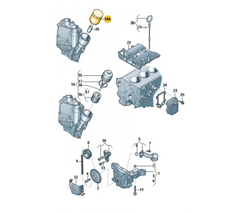 Filtr oleju (nr katalogowy: 03C115561J)