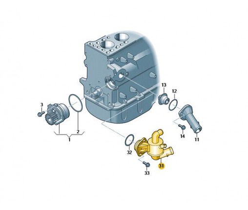 Obudowa regulatora płynu chłodzącego (nr katalogowy: 03L121111AL)