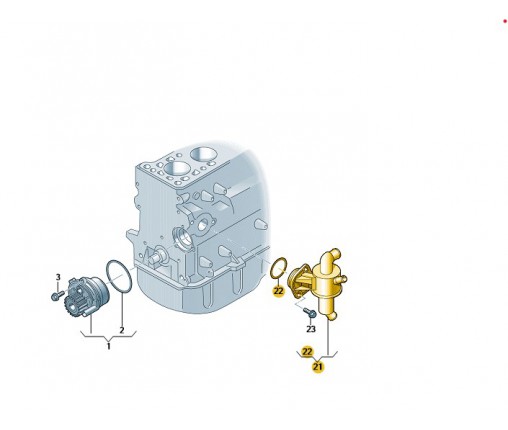 Obudowa regulatora płynu chłodzącego (nr katalogowy: 03L121111AN)