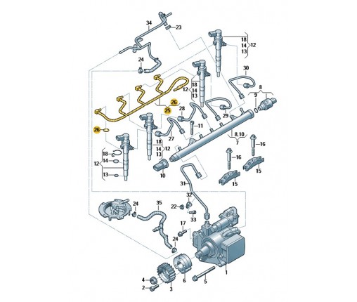 PRZEWÓD PALIWOWY POWROTNY (nr katalogowy: 03L130235AF)