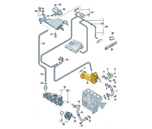 Chłodnica układu recyrkulacji spalin (nr katalogowy: 03L131512DS)