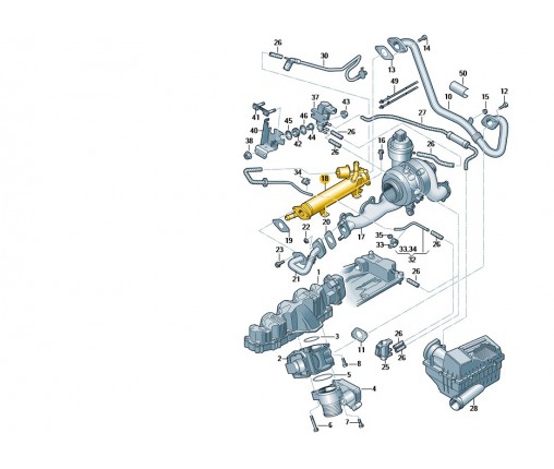 Chłodnica układu recyrkulacji spalin (nr katalogowy: 03L131512DT)