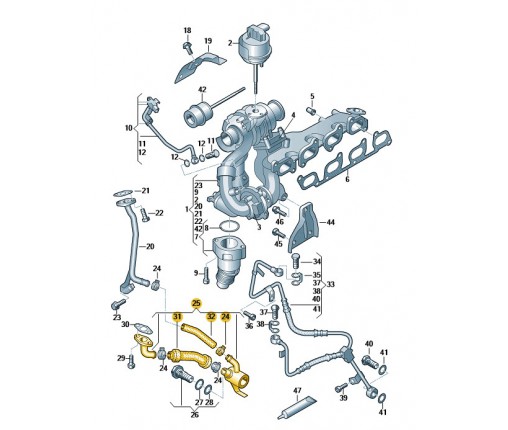 Przewód powrotny oleju (nr katalogowy: 03L145735F)