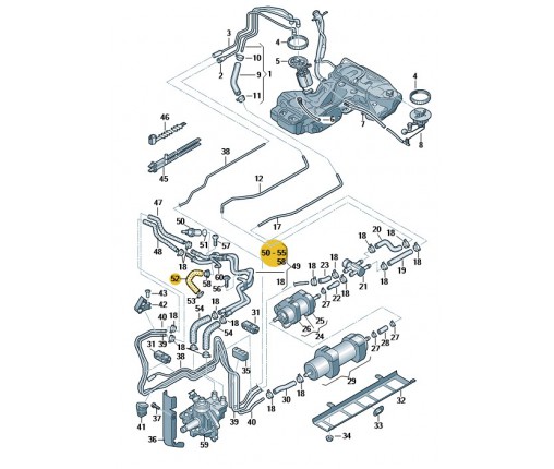 Wąż paliwowy z tłumikiem odgłosów (nr katalogowy: 03L201384A)