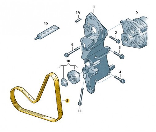 Pas wielorowkowy (nr katalogowy: 03L903137T)
