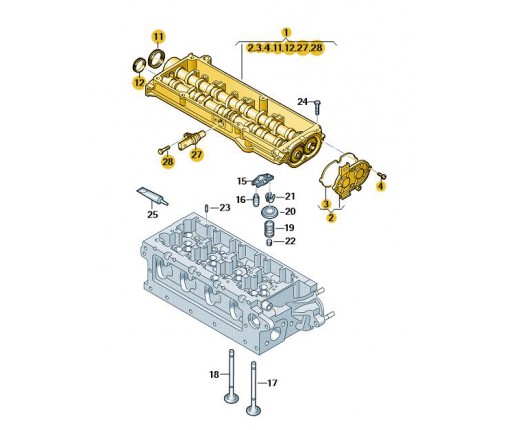 Moduł wałków rozrządu (nr katalogowy: 04L103044AH)