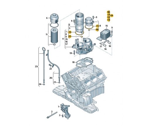 Zestaw uszczelek do zbiornika oleju i od (nr katalogowy: 057198405B)