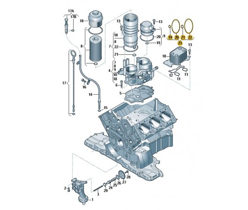 Zestaw uszczelek do zbiornika oleju i od (nr katalogowy: 057198405C)