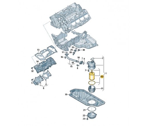 Wklad filtra z uszczelka (nr katalogowy: 057198405D)