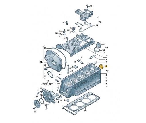 Zaslepka (nr katalogowy: 06B103113C)