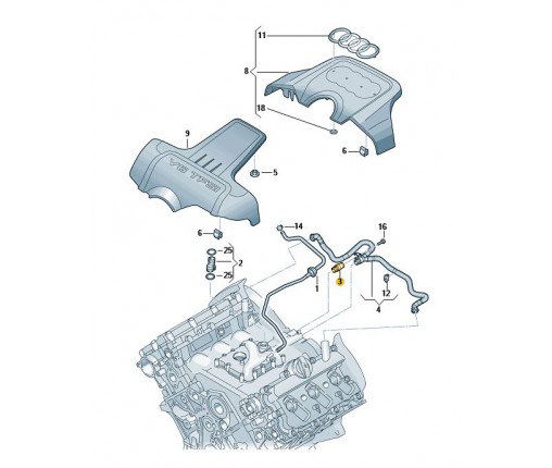 Rura odpowietrzajaca (nr katalogowy: 06E103213B)