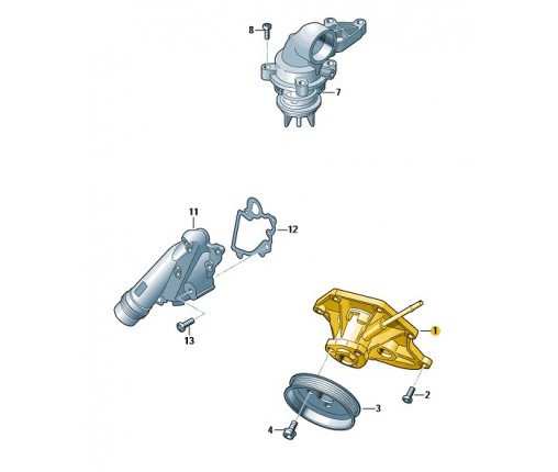 Pompa płynu chłodzące z przyłączem podci (nr katalogowy: 06E121018K)