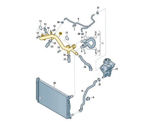 Rura wodna (nr katalogowy: 06E121045R)