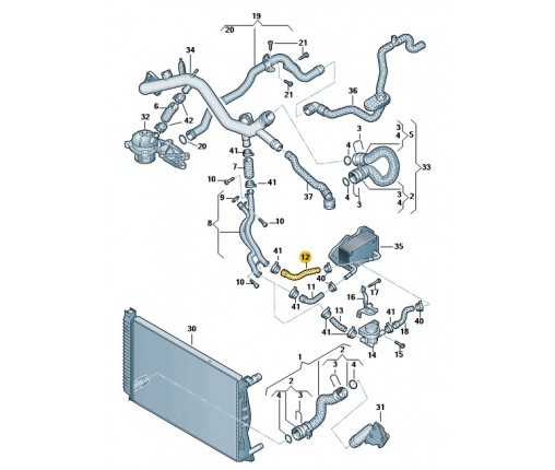 Wąż cieczy chłodzącej (nr katalogowy: 06E121058E)