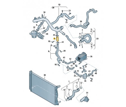 Wąż cieczy chłodzącej (nr katalogowy: 06E121058F)