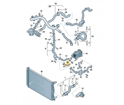 Wąż cieczy chłodzącej (nr katalogowy: 06E121082C)