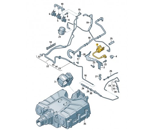 Rura łącz.z zaw.fil.z węg.akt. (nr katalogowy: 06E133781K)