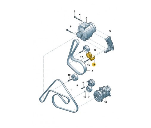 Napinacz paska klinowego (nr katalogowy: 06E903133AC)