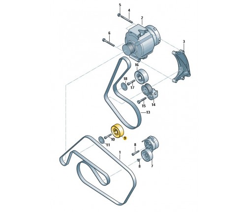Rolka prowadząca ze śrubą (nr katalogowy: 06E903341G)