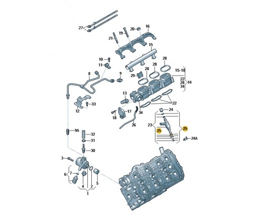 Zestaw naprawczy wkładów zaworków (nr katalogowy: 06E998907E)