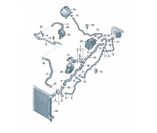 Wąż cieczy chłodzącej (nr katalogowy: 06F121063B)