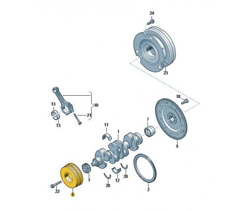 Tlumik drgan skrętnych (nr katalogowy: 06H105243Q)