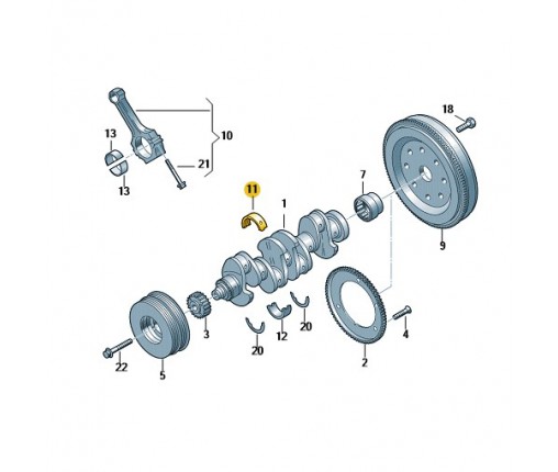 Panewka walu korbowego CZERWien (nr katalogowy: 06H105561KROT)