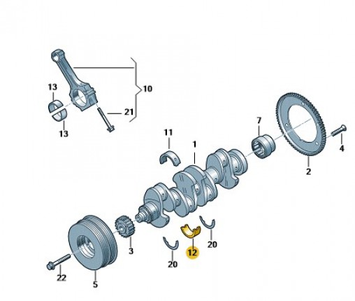 Panewka walu korbowego CZERWien (nr katalogowy: 06H105591KROT)