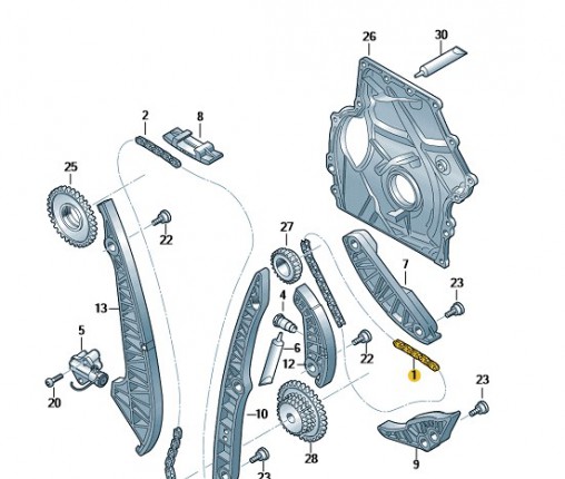 Łańcuch rozrządu (nr katalogowy: 06H109158N)