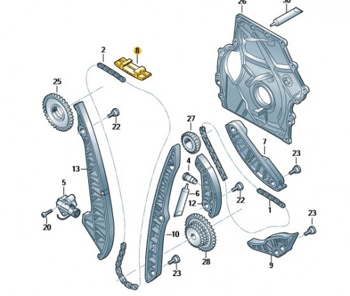 Szyna ślizgowa (nr katalogowy: 06H109469T)