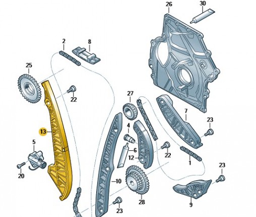 Szyna slizgowa (nr katalogowy: 06H109509Q)