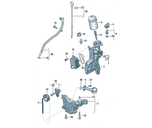 Filtr siatkowy oleju (nr katalogowy: 06H115175B)