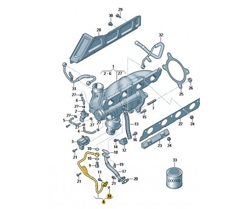 Rurka olejowa (nr katalogowy: 06H145778B)