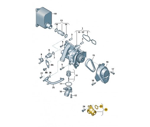 Króciec przewodu wodnego (nr katalogowy: 06J121132G)