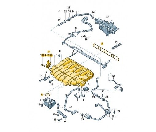Kolektor ssący o zmien. poj. (nr katalogowy: 06J133201BH)