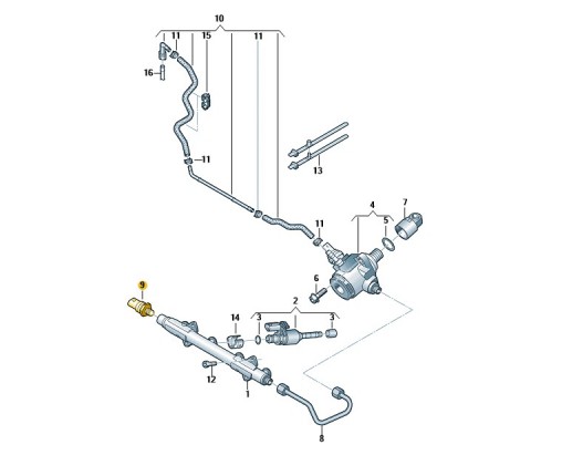 Czujnik ciśnienia (nr katalogowy: 06J906054J)