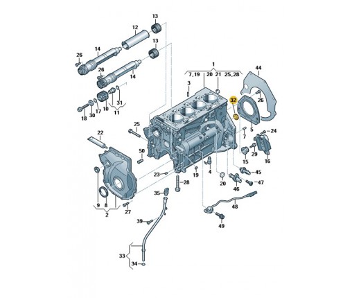 Uszczelniacz wału (nr katalogowy: 06K103085P)