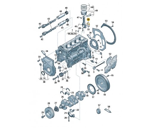 Panewka stopy korbowodu, żółty (nr katalogowy: 06K105701QGLB)