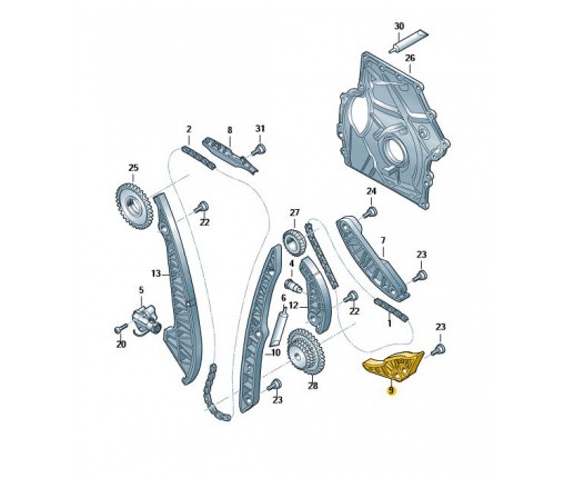 Szyna slizgowa (nr katalogowy: 06K109469G)