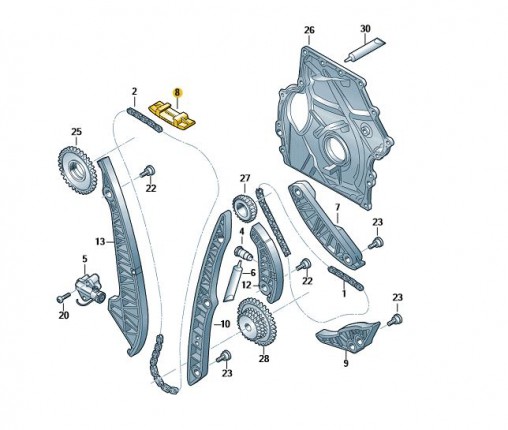 Szyna slizgowa (nr katalogowy: 06K109469N)