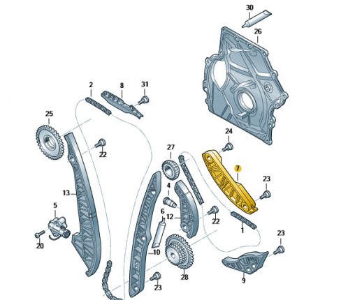 Szyna slizgowa (nr katalogowy: 06K109469S)