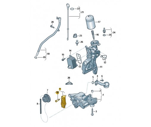 Napinacz łańcucha (nr katalogowy: 06K109507F)