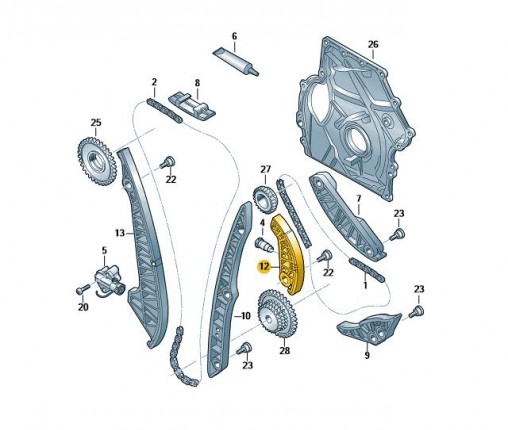 Szyna slizgowa (nr katalogowy: 06K109509B)