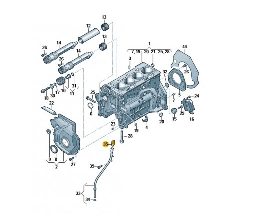 Bagnet (miarka poziomu oleju) (nr katalogowy: 06K115611)