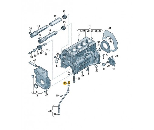 Bagnet (miarka poziomu oleju) (nr katalogowy: 06K115611AB)