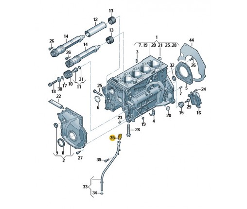 Bagnet (miarka poziomu oleju) (nr katalogowy: 06K115611D)