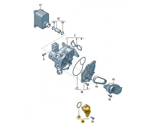 Kołnierz z pierścieniem uszczelniającym (nr katalogowy: 06K121132)