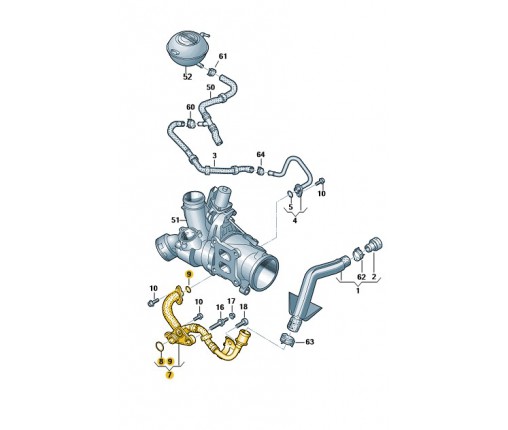 Rozdzielacz płynu chłodzącego (nr katalogowy: 06K121406H)