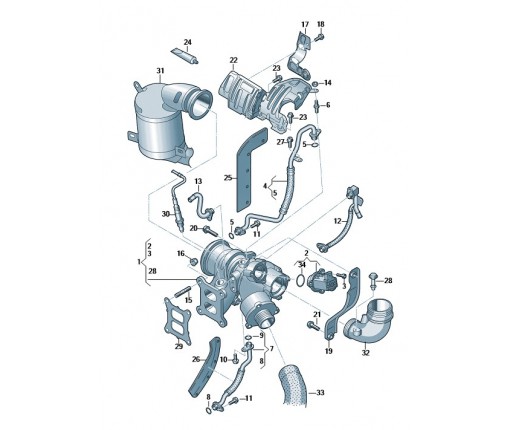 1 zestaw części mocujących (nr katalogowy: 06K198129)