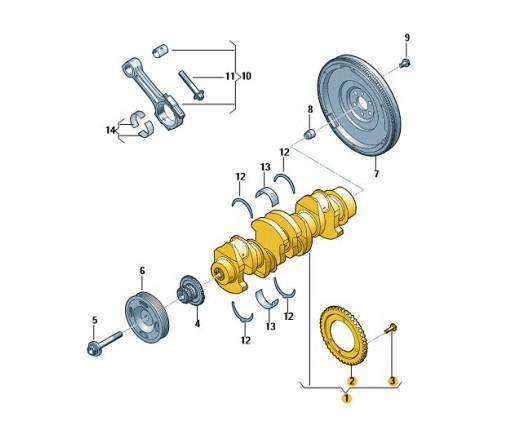 Wal korbowy (nr katalogowy: 06L105101D)